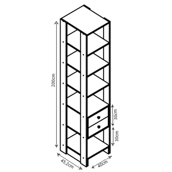 Encontraproduto.com.br - Smart Closet Yes Com 2 Gavetas E 11 Prateleiras Nova Mobile Montana