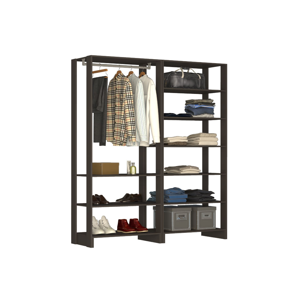 Encontraproduto.com.br - Closet Yes Com Cabideiro e 9 Prateleiras Nova Mobile