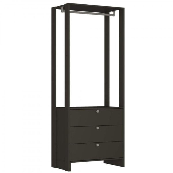 Encontraproduto.com.br - Closet Yes Com Cabideiro 3 Gavetas e 7 Prateleiras Nova Mobile