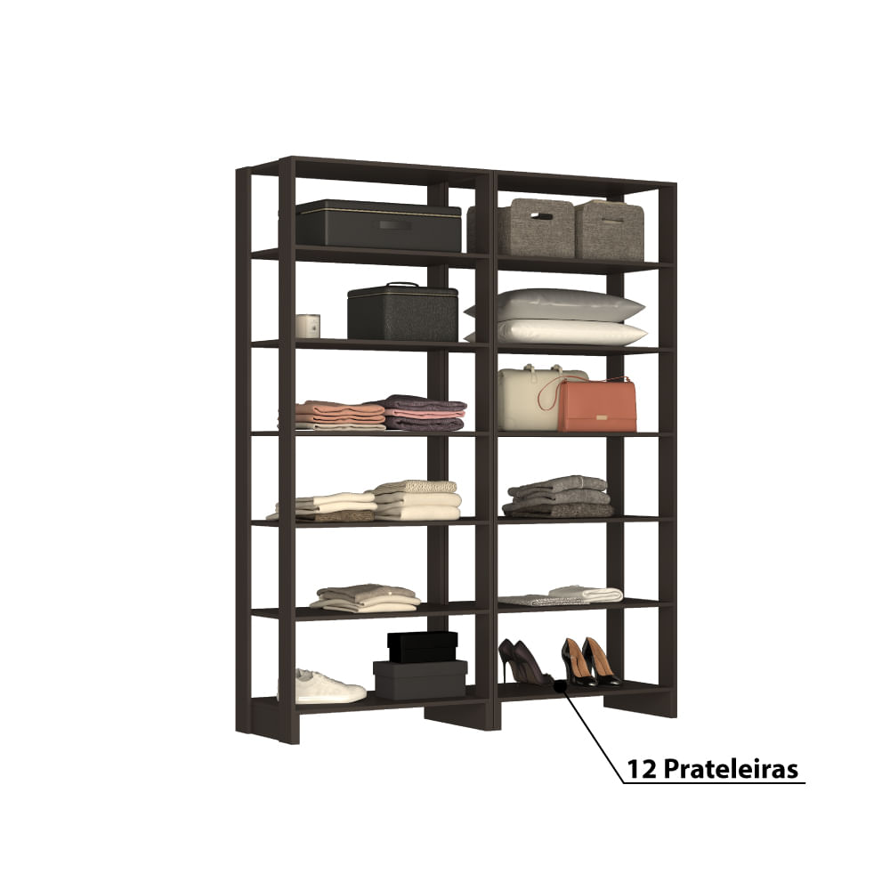 Encontraproduto.com.br - Closet Yes Com 12 Prateleiras Nova Mobile