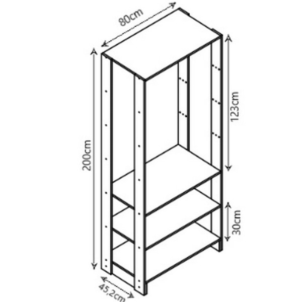 Encontraproduto.com.br - Closet Multi Yes Com Cabideiro Porta e 12 Prateleiras Nova Mobile