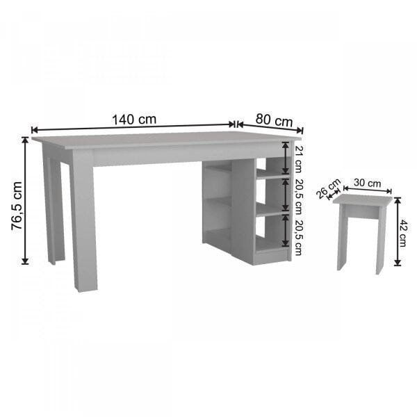 Encontraproduto.com.br - Mesa Nova Móbile Multi com 4 Bancos, Nicho e Prateleira