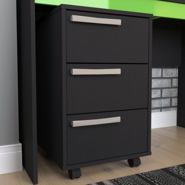 Encontraproduto.com.br - Mesa Gamer B29 com Gaveteiro 3 Gavetas - Preto/Verde