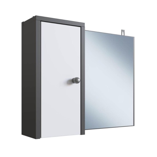 Encontraproduto.com.br - Armário Para Banheiro com 1 Porta Grafite Branco LVA04 Versato Nova Móbile