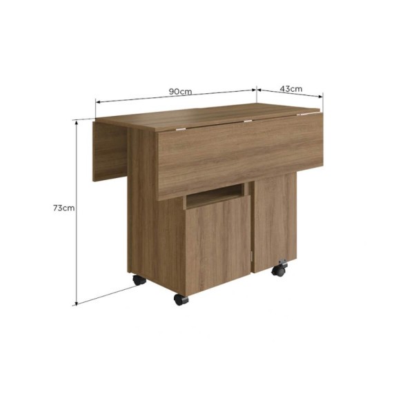 Encontraproduto.com.br - Armário Lateral com Mesa Dobrável Berlim Mel Nova Móbile