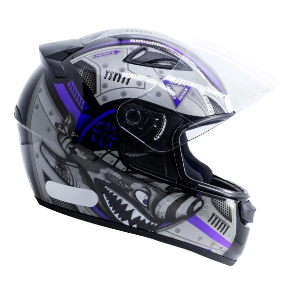 Encontraproduto.com.br - Capacete Spark Air Preto Azul Fechado Com Viseira Ebf