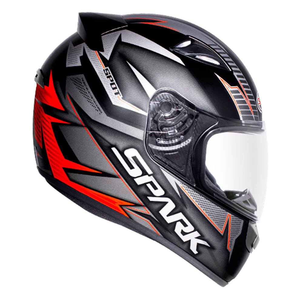 Encontraproduto.com.br - Capacete EBF New Spark Spot Vermelho