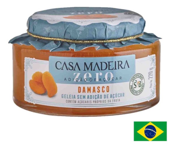 Geleia Zero Damasco Casa Madeira 220g