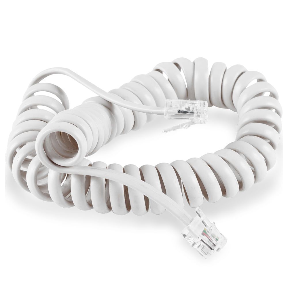 Cabo Espiral para Telefone Multitoc Branco 1,70m Dantas