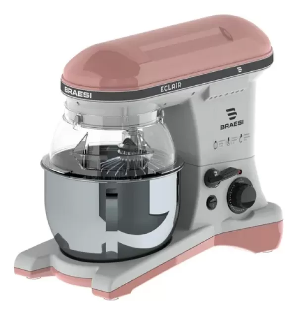 Batedeira Planetária, 10 Velocidades, 5 Litros, Eclair Rosa, BP-500 BRAESI - Bivolt