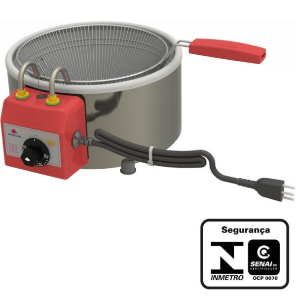 Encontraproduto.com.br - Tacho Fritador Elétrico Progás Aço Inox Escovado com Cesto 3 Litros 127V PR-310E