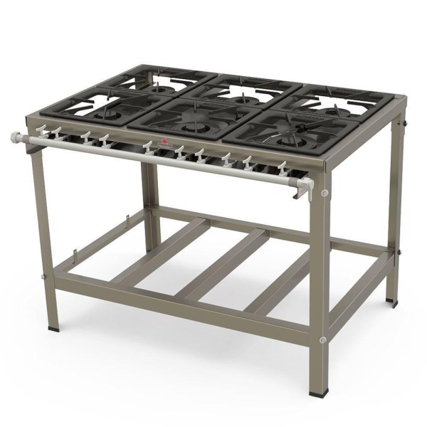 Encontraproduto.com.br - Fogão Progás Inox 3 Queimadores Simples E 3 Duplos Pminox-603f
