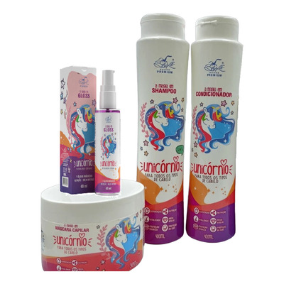 Kit Capilar Unicornio Belkit - 4 In 1 Shampoo - Condicionador - Mascara - Finalizador