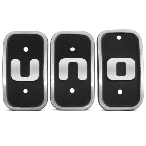 Encontraproduto.com.br - Pedaleiras Esportivas Tuning  Grafia Uno Preta em Alumínio 3 Peças Shutt Universal