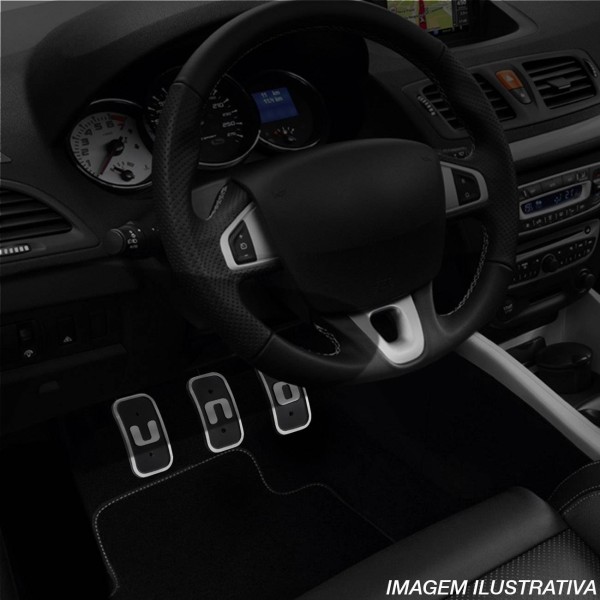 Encontraproduto.com.br - Pedaleiras Esportivas Tuning  Grafia Uno Preta em Alumínio 3 Peças Shutt Universal