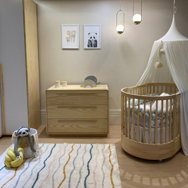 Encontraproduto.com.br - Cômoda para Quarto Infantil 3 Gavetas Wave Nature