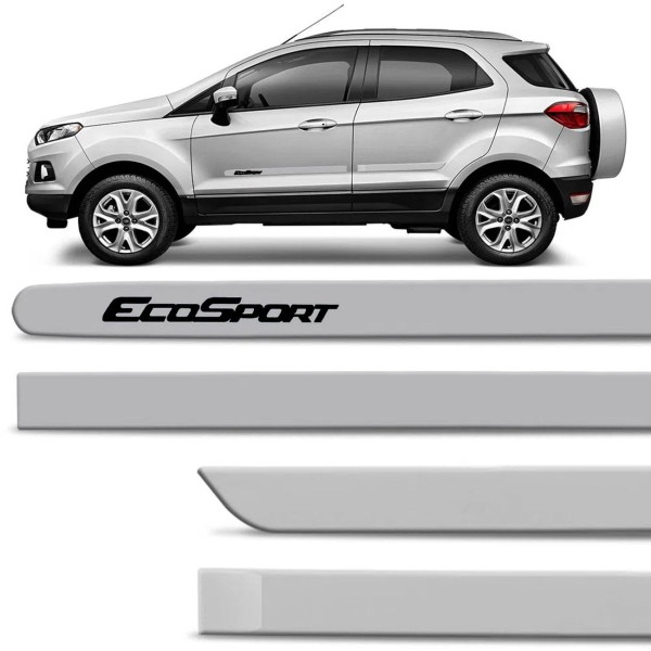 Encontraproduto.com.br - Jogo Friso Lateral Ecosport 2013 A 2019 Prata Dublin Cor Original Grafia Dupla Face