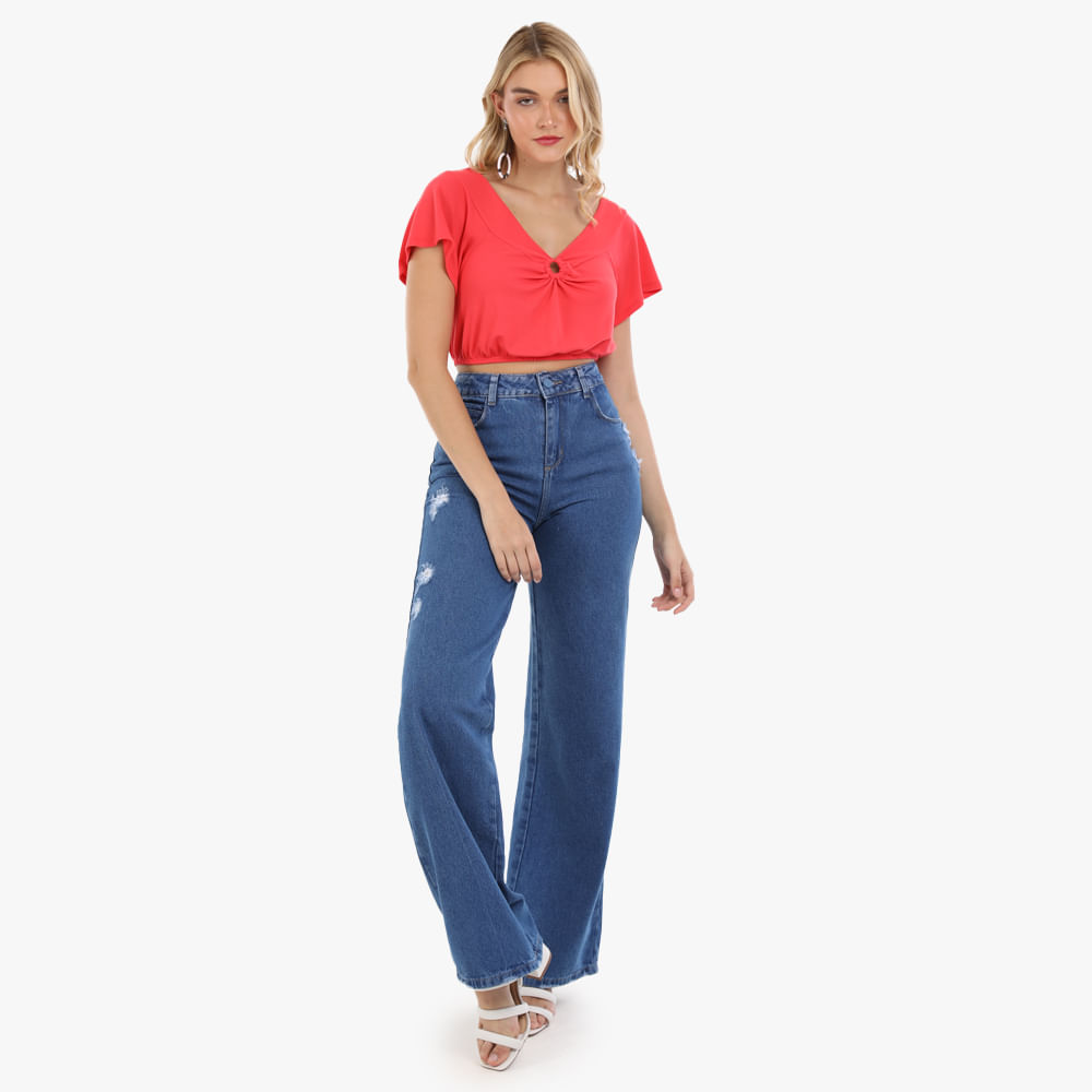 Encontraproduto.com.br - Cropped Piquet com Argola