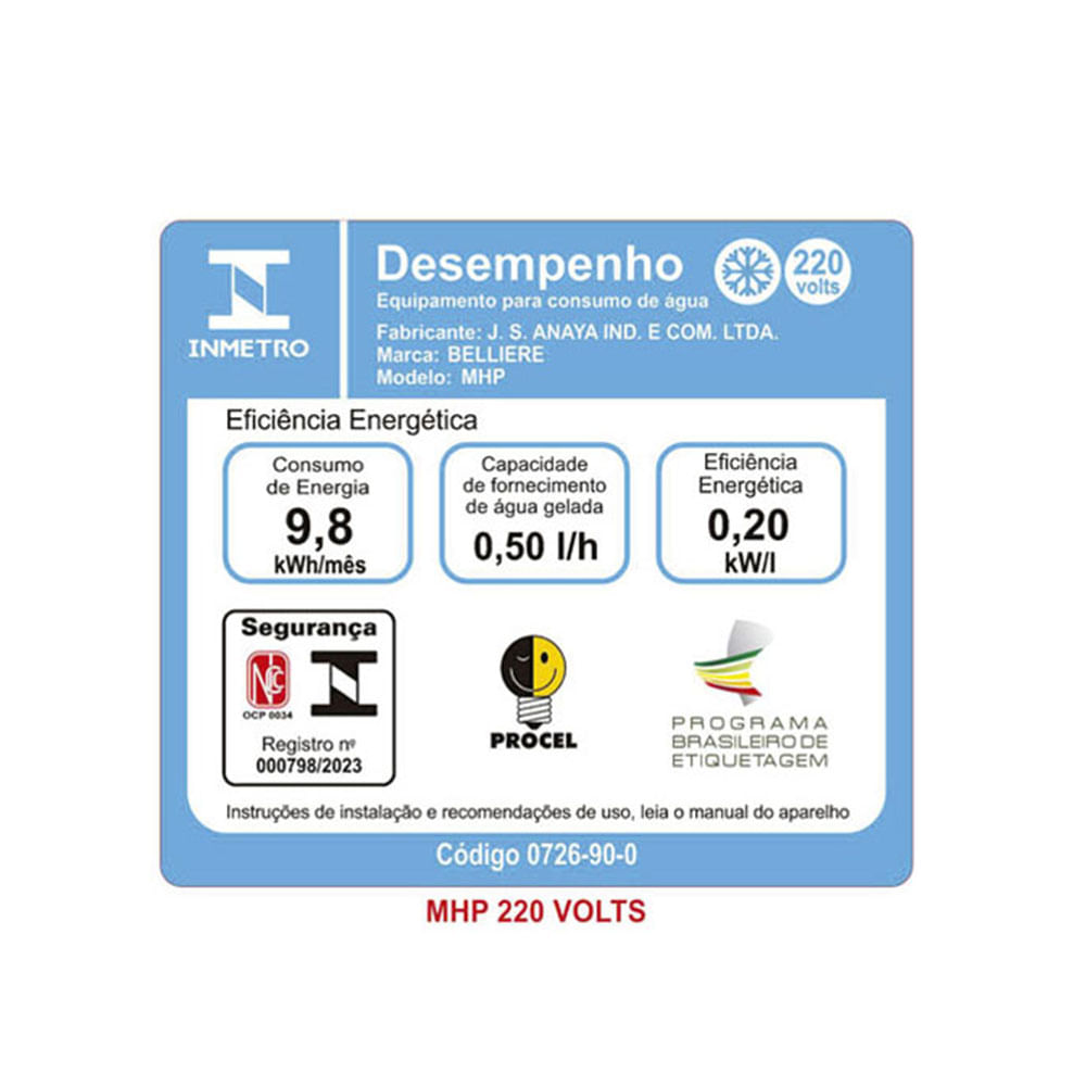 Encontraproduto.com.br - Bebedouro Mesa Belliere MHP Branco 220v
