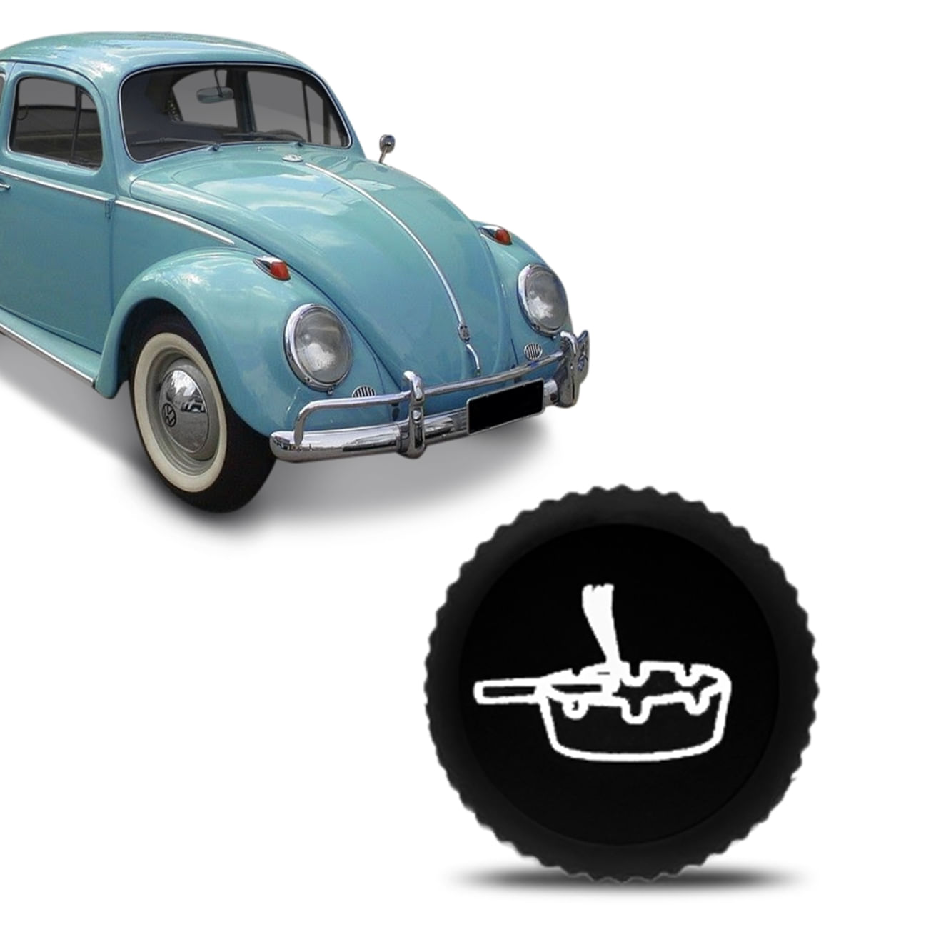 Botão Puxador Cinzeiro Painel Fusca Brasília Variant Kombi Preto