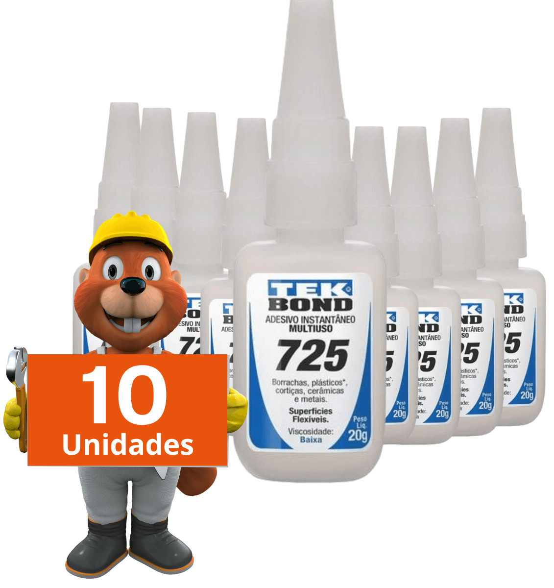 Encontraproduto.com.br - Tekbond Cola Instantânea Tekbond 725 20g Super Bonder 10 Und