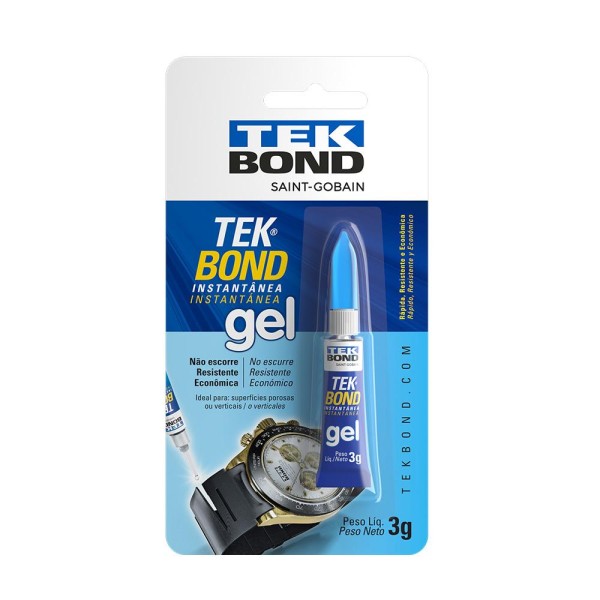 Encontraproduto.com.br - Super Cola Instantânea Gel Multiuso 3 g Tekbond
