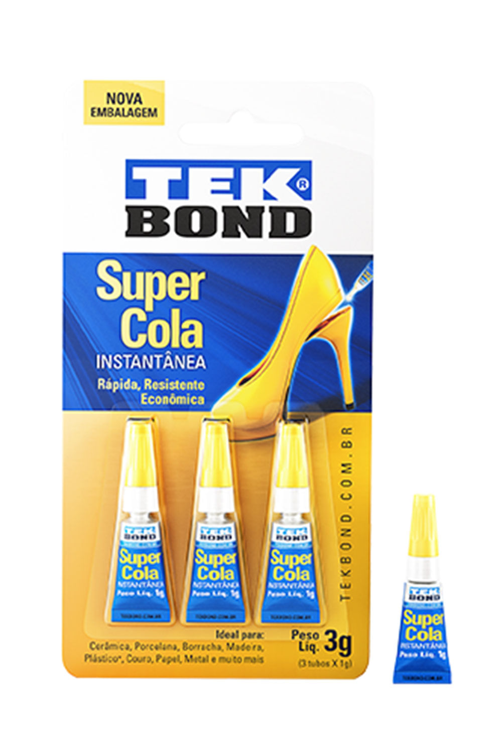 Encontraproduto.com.br - Tekbond Instantanea Trio 1G Blister Com 3 Unidades - Tekbond