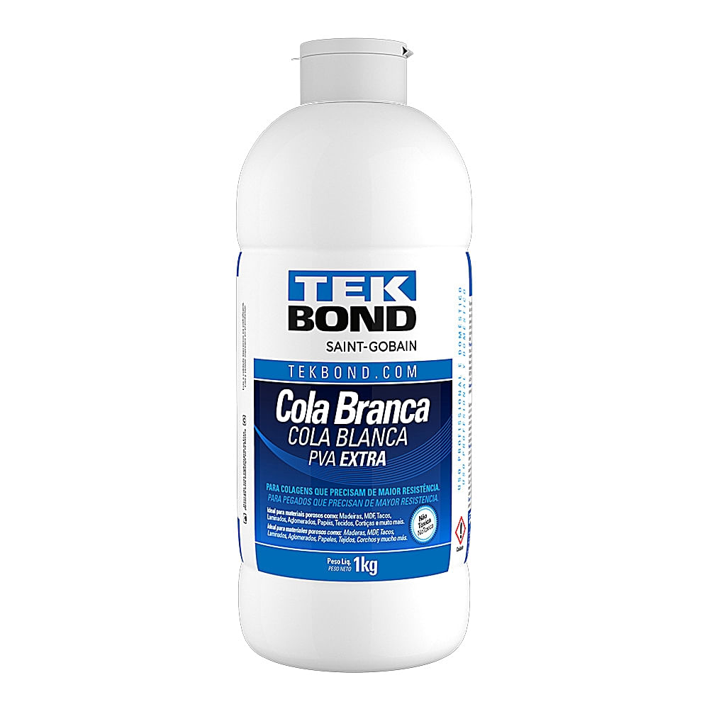 Encontraproduto.com.br - Cola PVA Extra Branco 1KG Tekbond