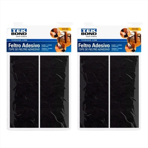 Encontraproduto.com.br - Feltro Retang 127X51 Preto Cart com 2 Un - Tekbond