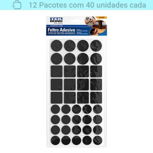 Encontraproduto.com.br - Kit 12 Pacotes Feltro Protetor Sortidos 40 Un Cada