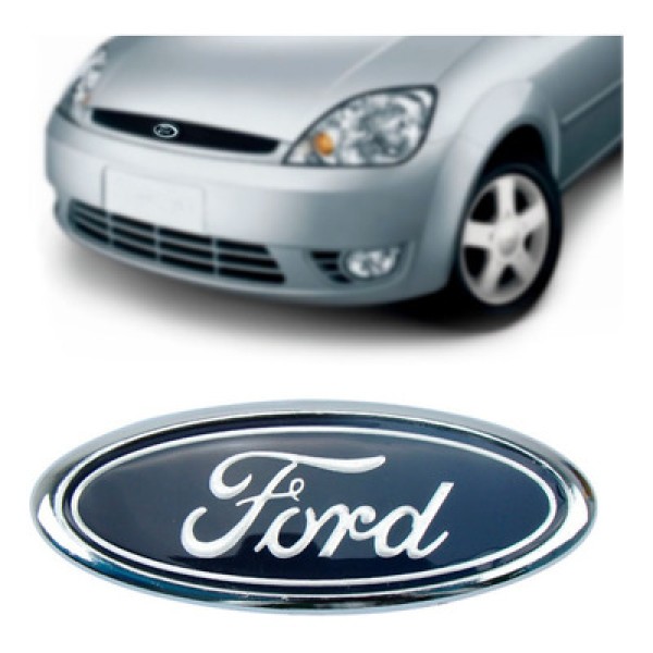 Encontraproduto.com.br - Emblema Ford Fiesta Ka 02-07 Azul Cromado Preto Marcon