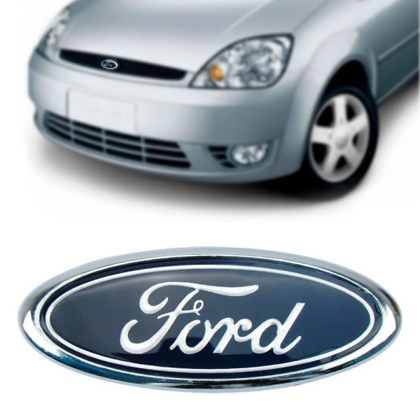 Encontraproduto.com.br - Emblema Ford Fiesta Ka 02-07 Azul Cromado Preto Marcon