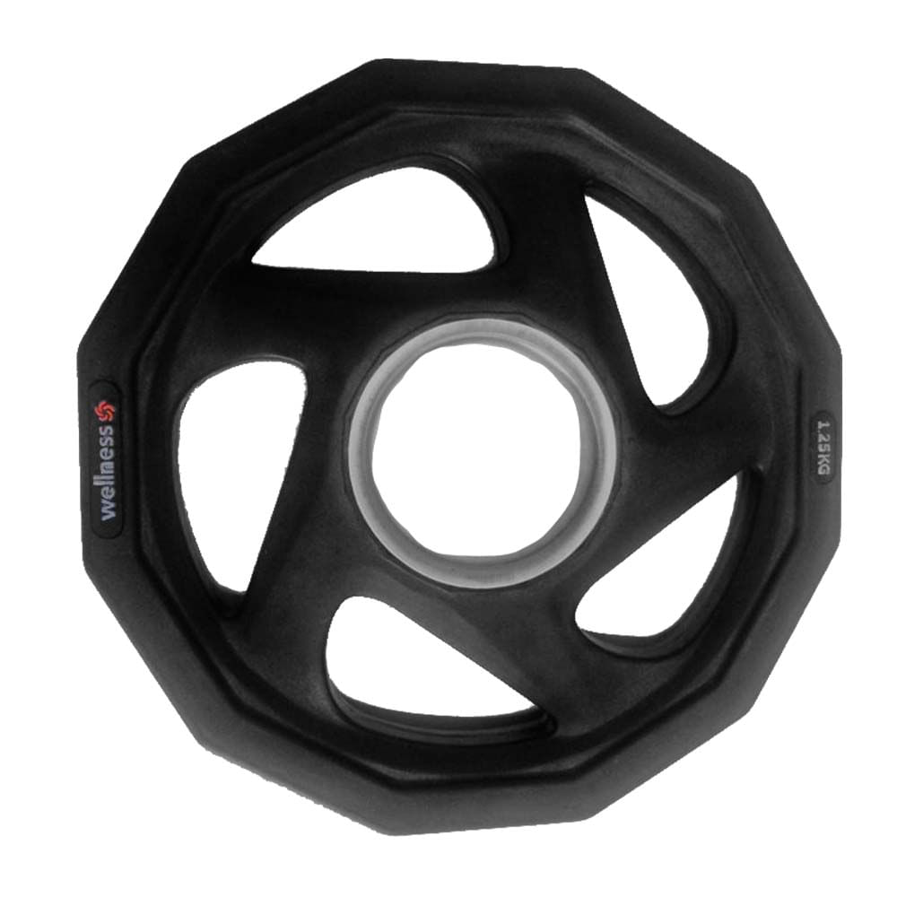 Encontraproduto.com.br - Anilha Olímpica Rubber com 5 Furos de 1.25kg Wellness - WK010