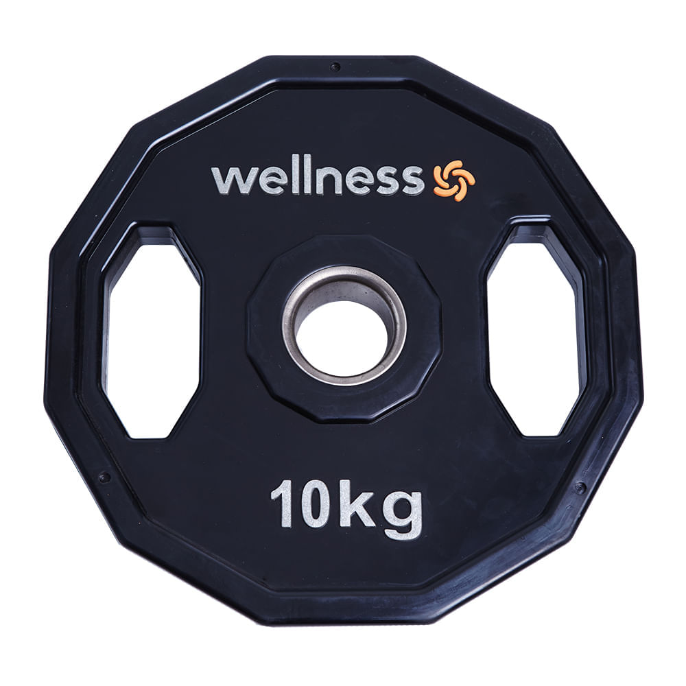 Encontraproduto.com.br - Anilha Olímpica Poliuretano 12 Faces de 10 KG Wellness - WK016