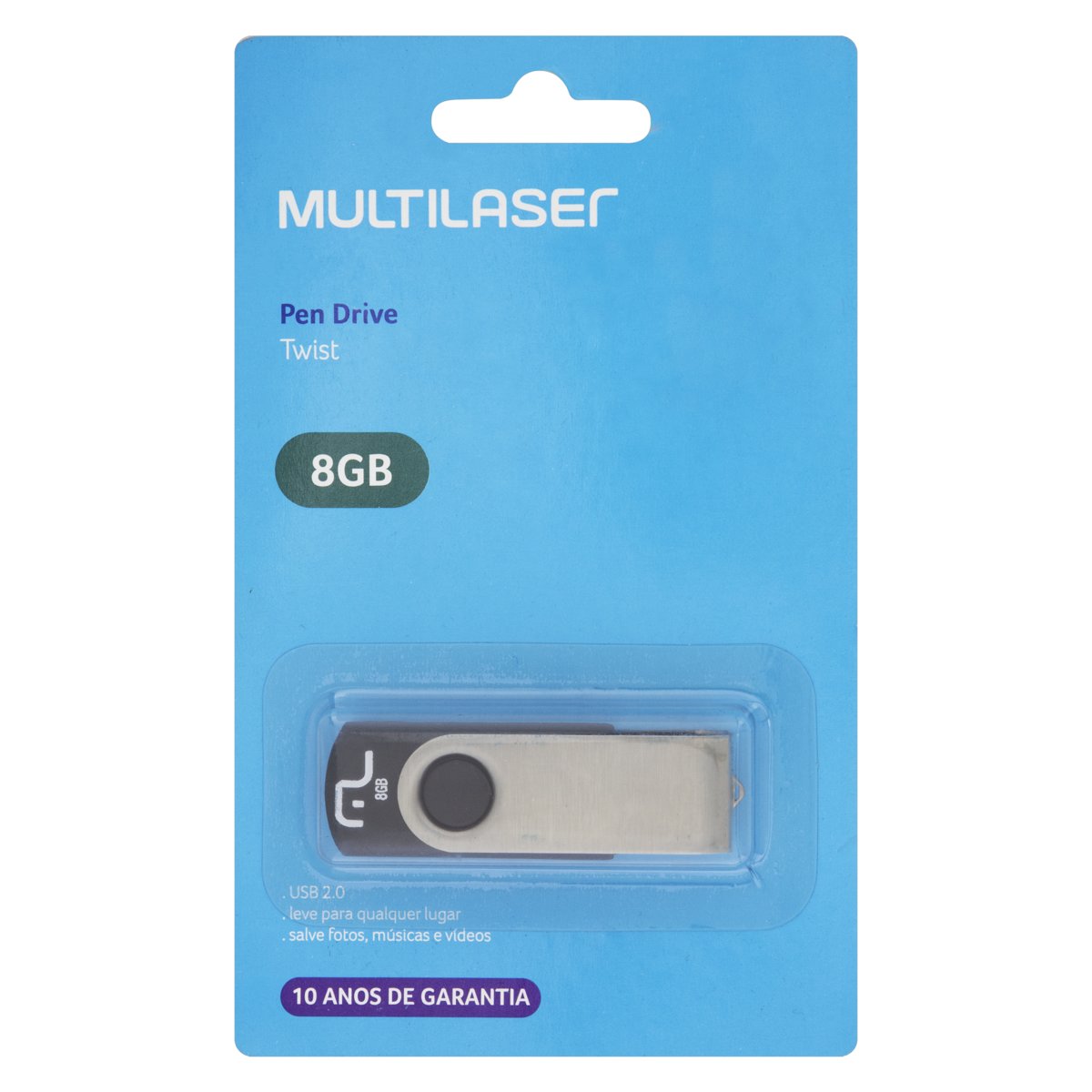 Encontraproduto.com.br - Pen Drive Twist 8GB USB Leitura 10MB/s e Gravação 3MB/s Preto Multilaser- PD587