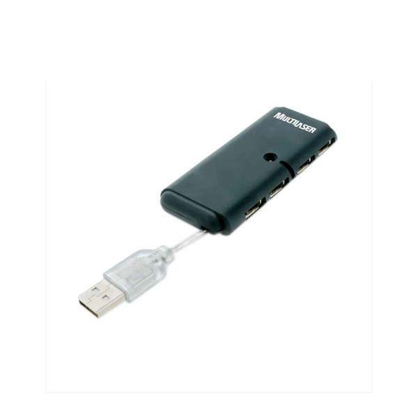 Hub 4 Portas Slim 2.0 Preto AC064 Multilaser