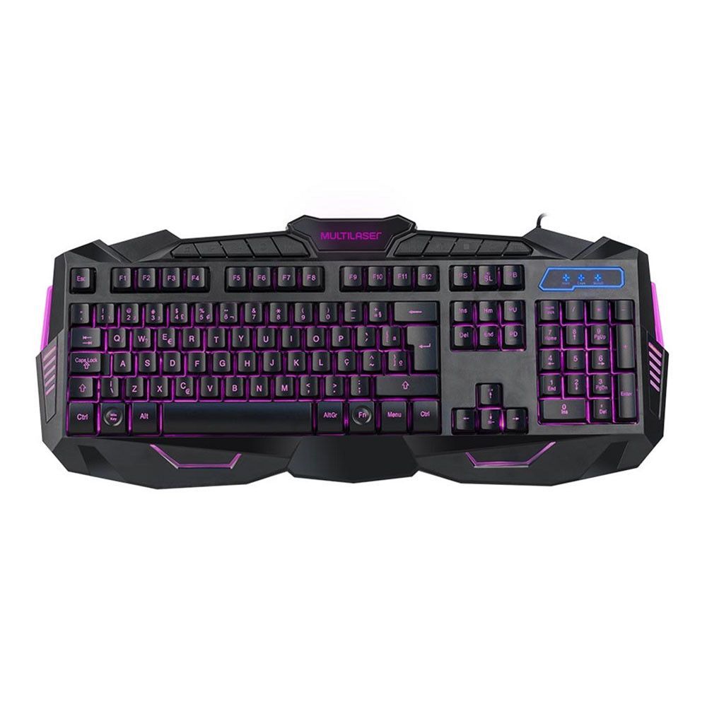 Encontraproduto.com.br - Teclado e Mouse Gamer Com Hotkeys Multimidia LED Azul Multilaser - TC195