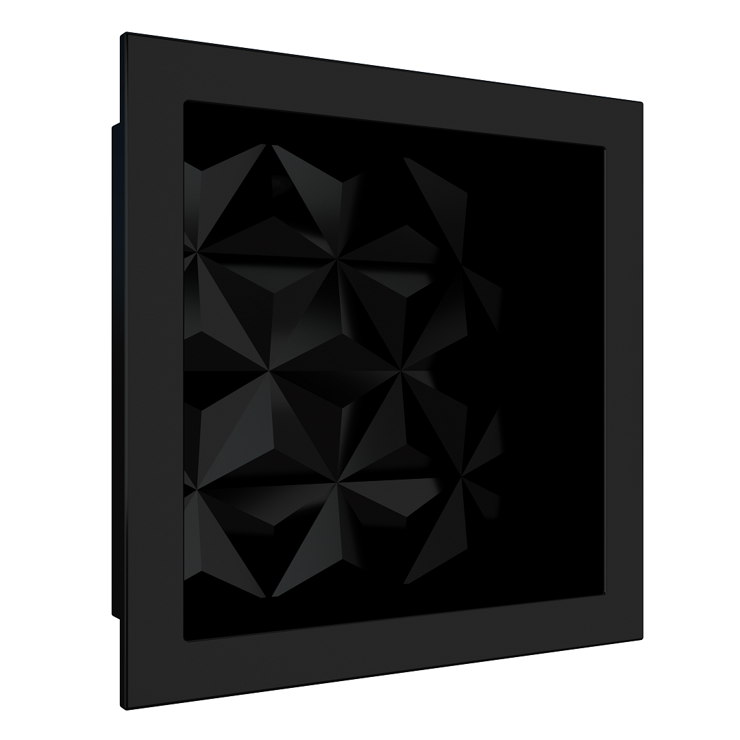 Encontraproduto.com.br - Nicho para Banheiro Mult Preto Textura Triangular 30x30cm - Cozimax