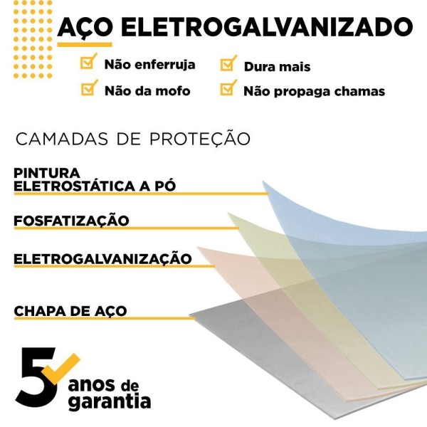 Encontraproduto.com.br - Gabinete De Cozinha 150 Em Aço Netuno 3 Gavetas Branco