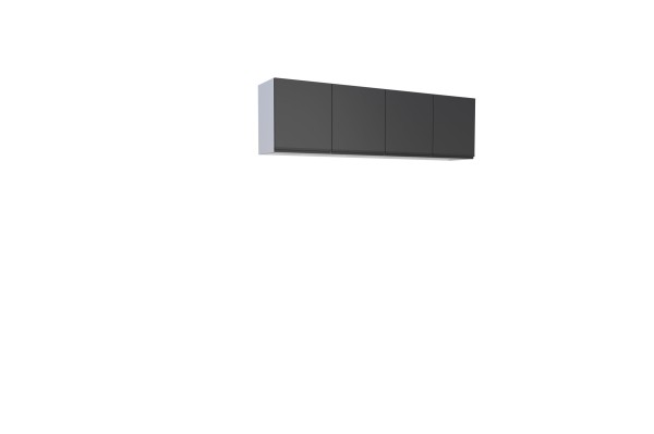 Armario Aereo Aço Gaia 195Cm Preto Puxador Preto Cozimax