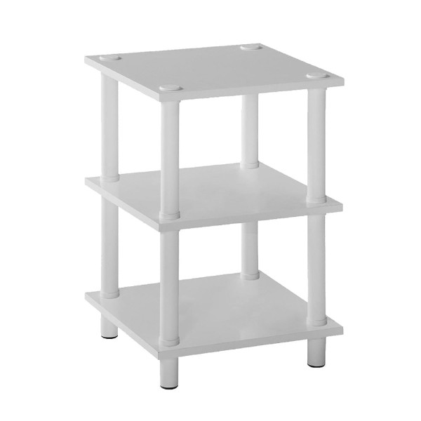 Encontraproduto.com.br - Mesa Lateral Prat-K com 3 Níveis Branca 35x35x56cm