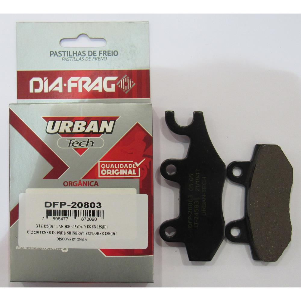 Encontraproduto.com.br - Pastilha Freio Moto Urban Tech - Diafrag - DFP20803
