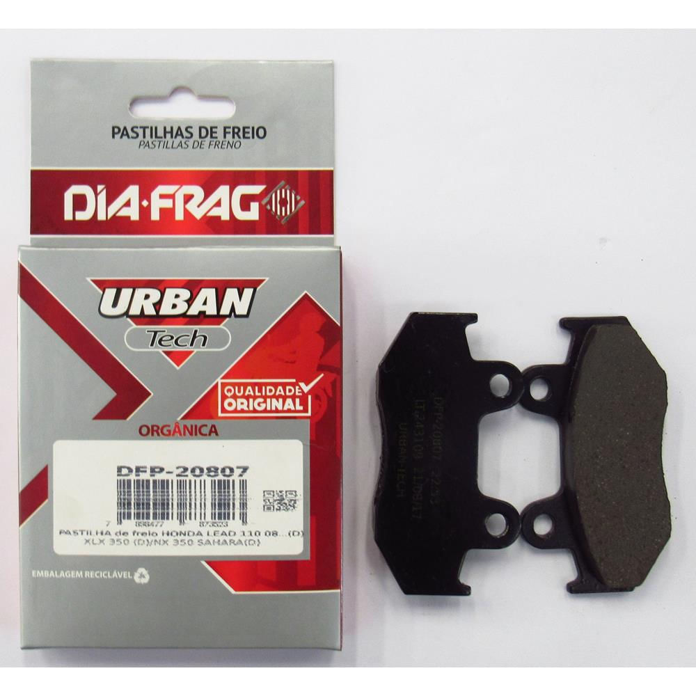 Encontraproduto.com.br - Pastilha Freio Moto Urban Tech - Diafrag - DFP20807