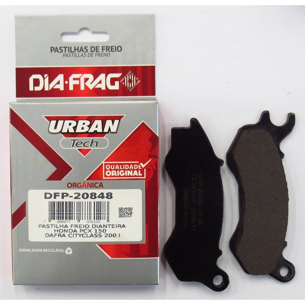 Encontraproduto.com.br - Pastilha Freio Moto Urban Tech - Diafrag - DFP20848