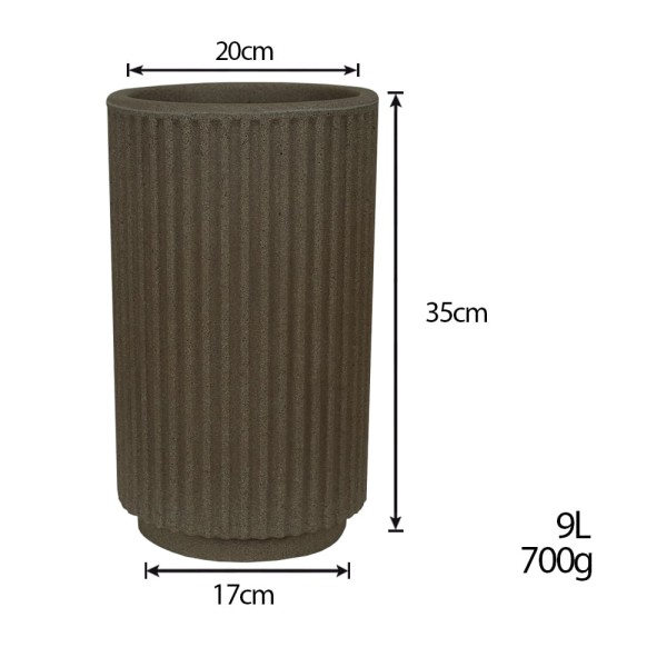 Encontraproduto.com.br - Vaso para Plantas Cilíndrico em Polietileno SP27 Taupe 17X35CM - R.0980.020.035 - Vasart