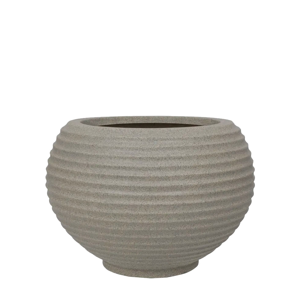 Vaso para Plantas Redondo em Polietileno Bromélia Granito Pedra 32X32CM - R.0400.032.032.13 - Vasart