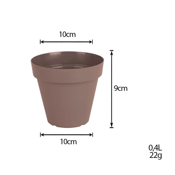 Encontraproduto.com.br - Vaso Sampa 10x9cm Taupe Vasart