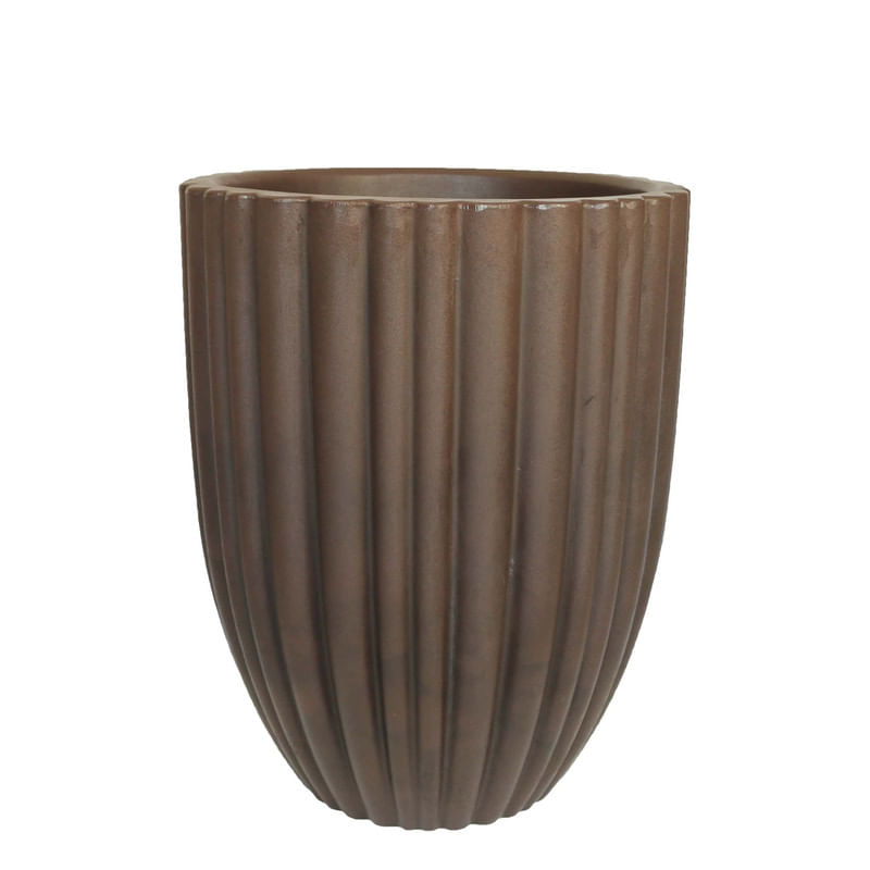 Encontraproduto.com.br - Vaso Para Plantas Redondo Cacau 42 X 54 Cm Vasart Cor 05 - Antique Camurça Listras