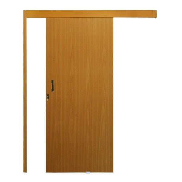 Encontraproduto.com.br - Kit Porta de Correr Madeira Lisa MGM Mogno Esquerda - 215x90