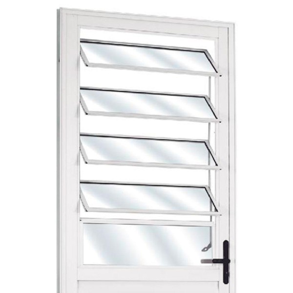 Encontraproduto.com.br - Porta de Alumínio Mgm Solida com Basculante Branco 210x80